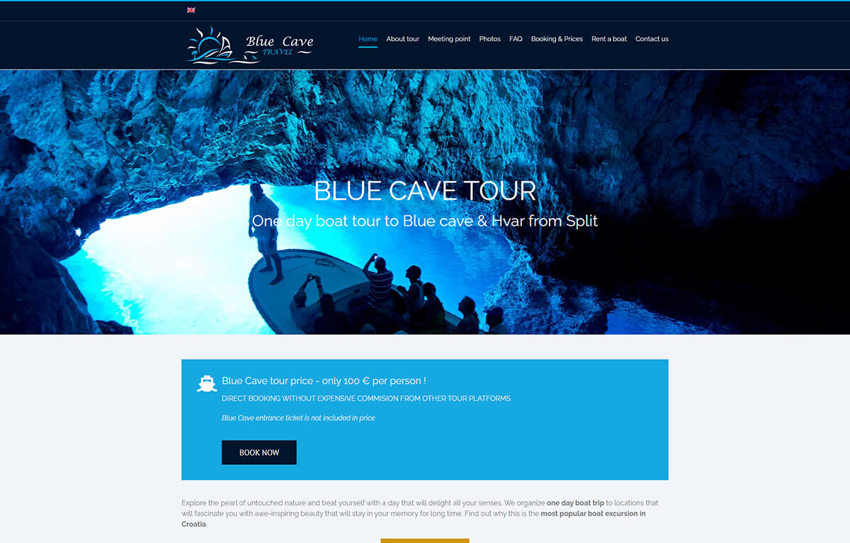 Blue Cave Trip web projekt