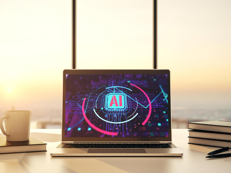 AI znak na laptopu