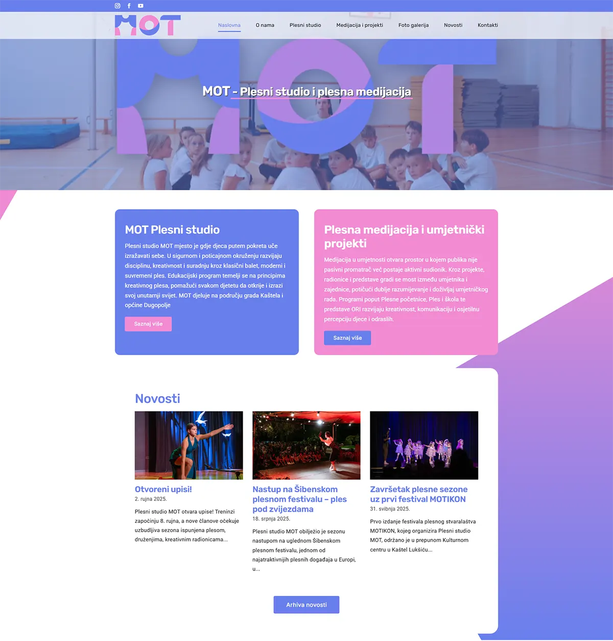 Referenca web stranica MOT plesni studio