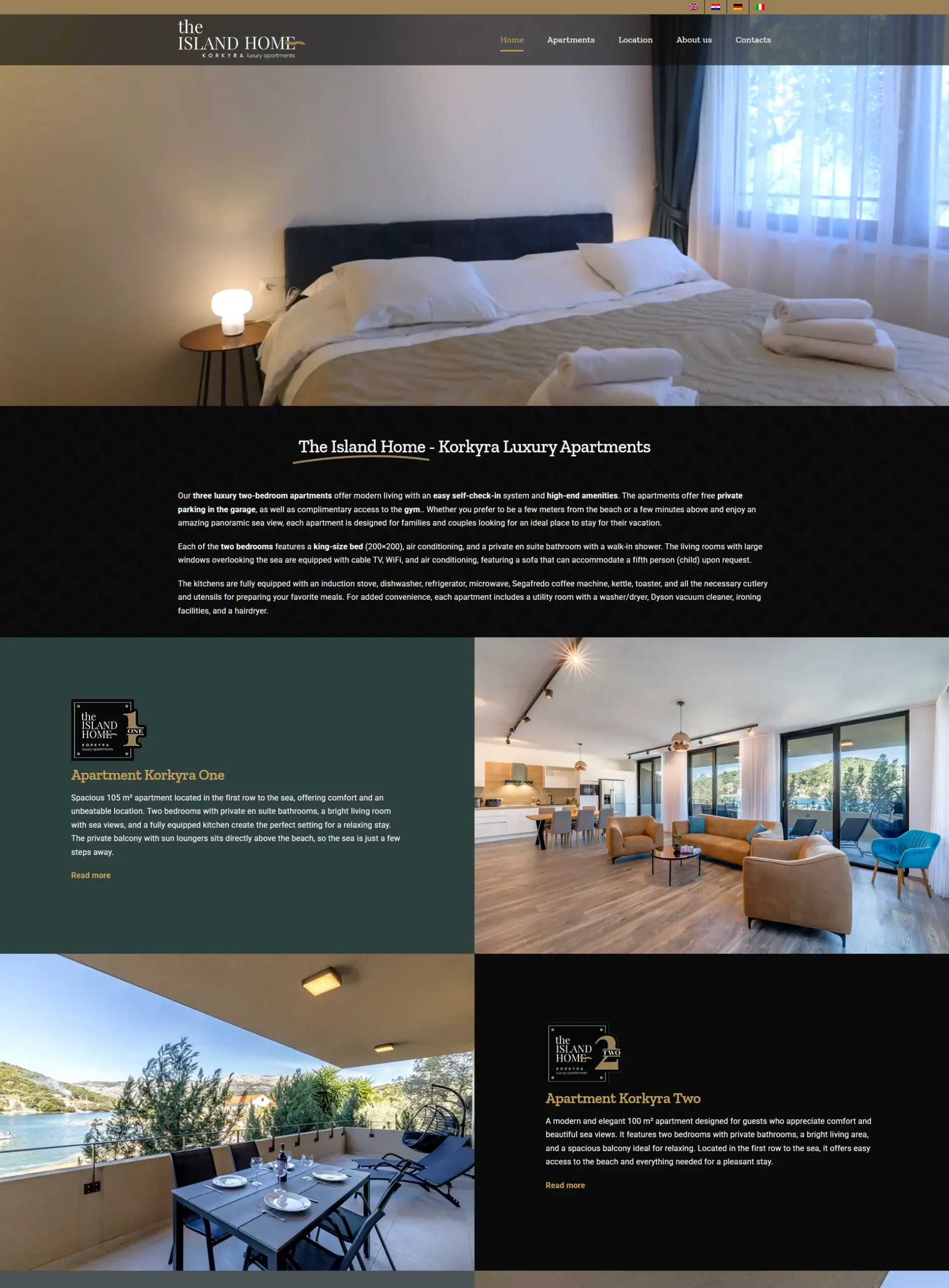 Web stranica The island home koju smo napravili za našeg klijenta