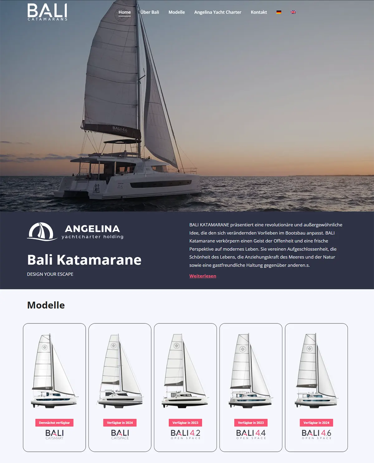 BALI CATAMARANS web projekt tvrtke Insieme